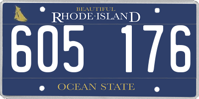 RI license plate 605176