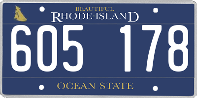 RI license plate 605178
