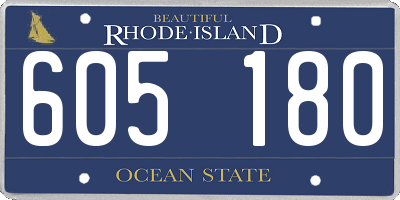 RI license plate 605180