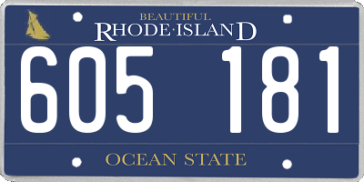 RI license plate 605181