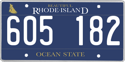 RI license plate 605182