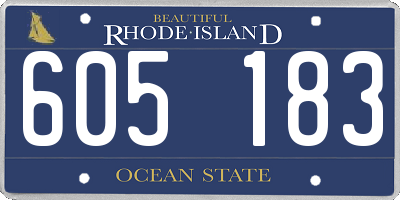 RI license plate 605183