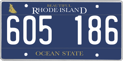 RI license plate 605186