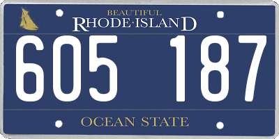 RI license plate 605187