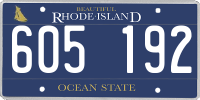 RI license plate 605192