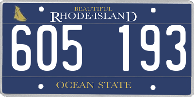 RI license plate 605193