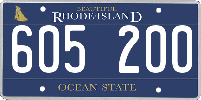 RI license plate 605200