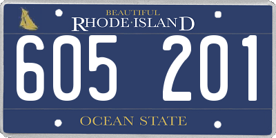 RI license plate 605201