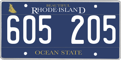 RI license plate 605205