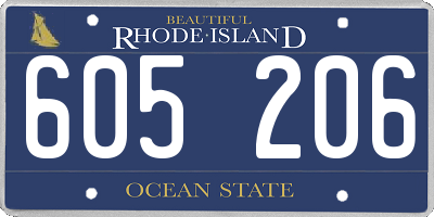 RI license plate 605206