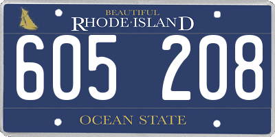 RI license plate 605208