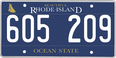 RI license plate 605209