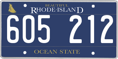 RI license plate 605212