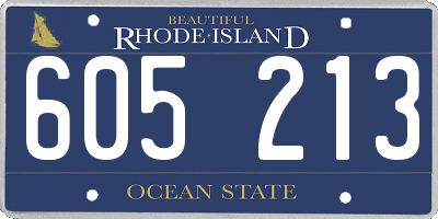 RI license plate 605213