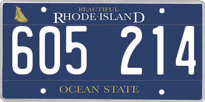 RI license plate 605214