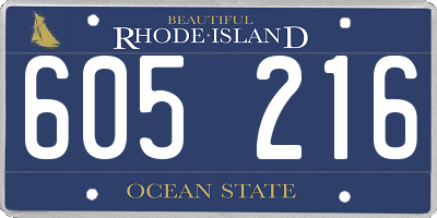 RI license plate 605216