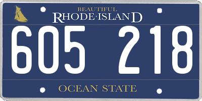 RI license plate 605218