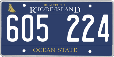 RI license plate 605224