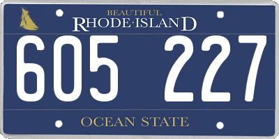RI license plate 605227