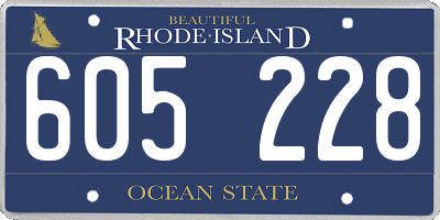 RI license plate 605228
