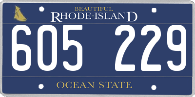 RI license plate 605229