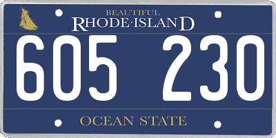 RI license plate 605230