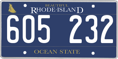 RI license plate 605232