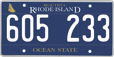 RI license plate 605233