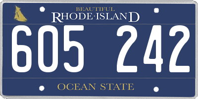RI license plate 605242