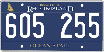 RI license plate 605255