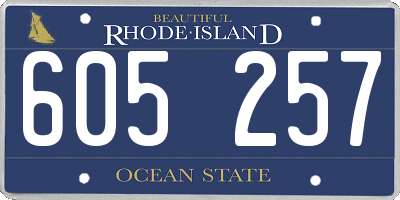 RI license plate 605257