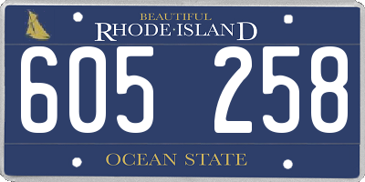 RI license plate 605258