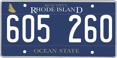 RI license plate 605260