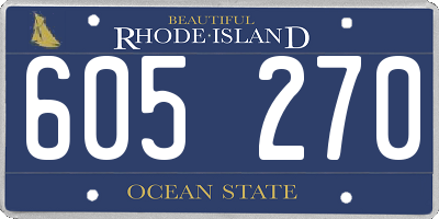 RI license plate 605270