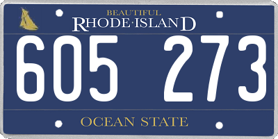 RI license plate 605273