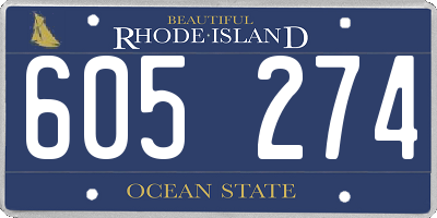 RI license plate 605274