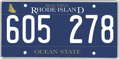 RI license plate 605278