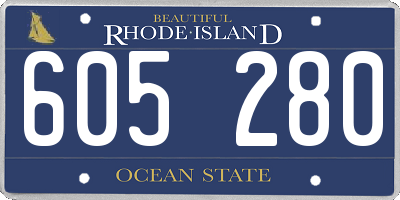 RI license plate 605280