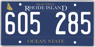 RI license plate 605285