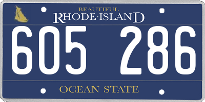 RI license plate 605286