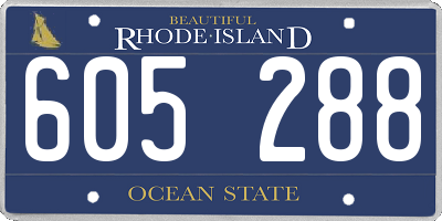 RI license plate 605288