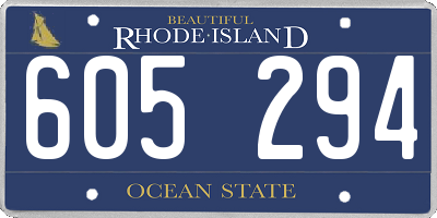 RI license plate 605294