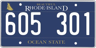 RI license plate 605301