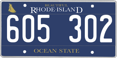 RI license plate 605302