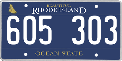 RI license plate 605303