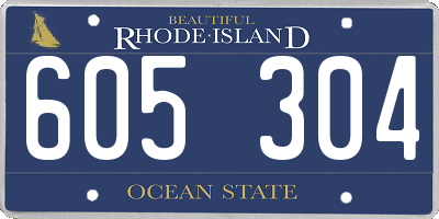 RI license plate 605304