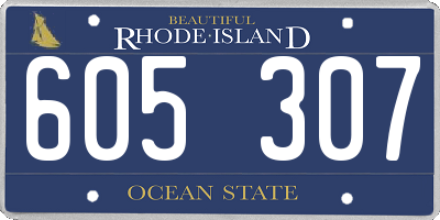 RI license plate 605307