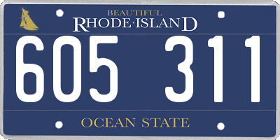RI license plate 605311