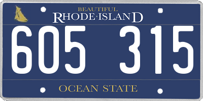 RI license plate 605315