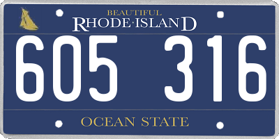 RI license plate 605316
